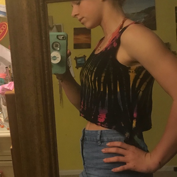 black tie dye crop top - Picture 3 of 5